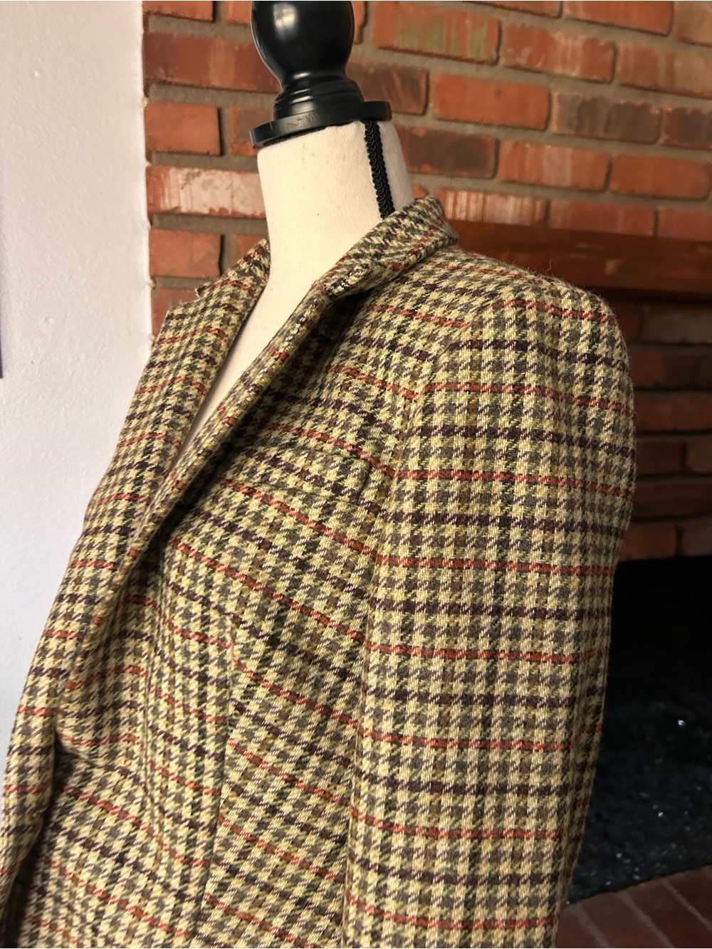 J. Crew Regent Blazer Houndstooth Plaid in Green Coral Multi Sz 6 - Picture 6 of 10